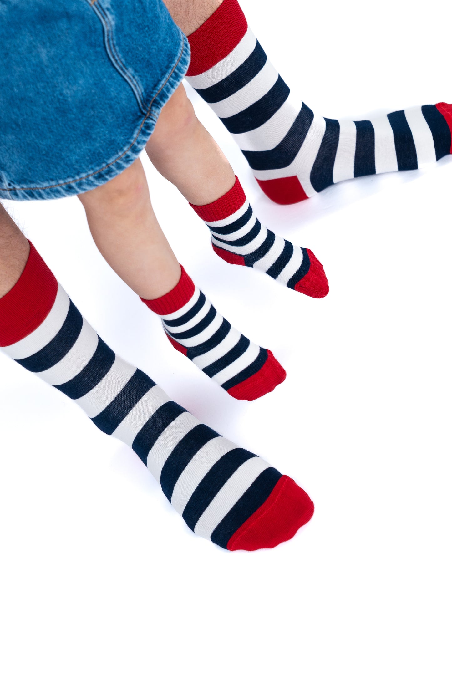 Matching Streepje Voor sokken 41-46 en 0-12 maanden