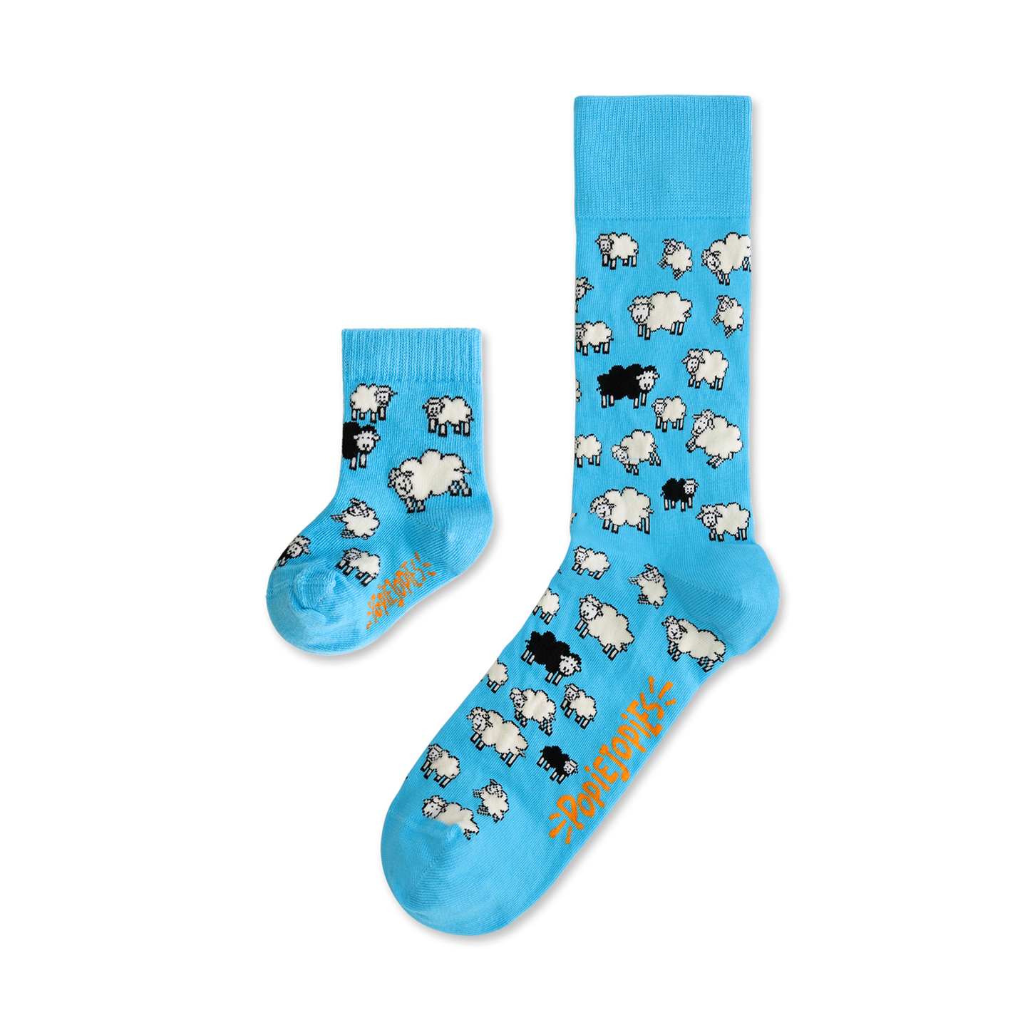 Matching Eigenwijze Schapen sokken 41-46 en 12-24 maanden