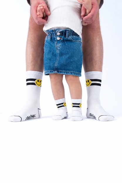 Matching Retro Smile sokken 36-40 en 0-12 maanden