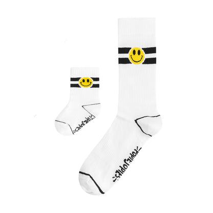 Matching Retro Smile sokken 36-40 en 0-12 maanden